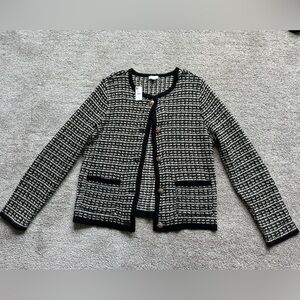 Talbots Tweed Gold Button Cardigan